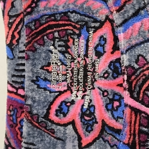 Climate Right Cuddl Duds Y2K Paisley Velour Shirt Med 8/10 - Picture 7 of 9